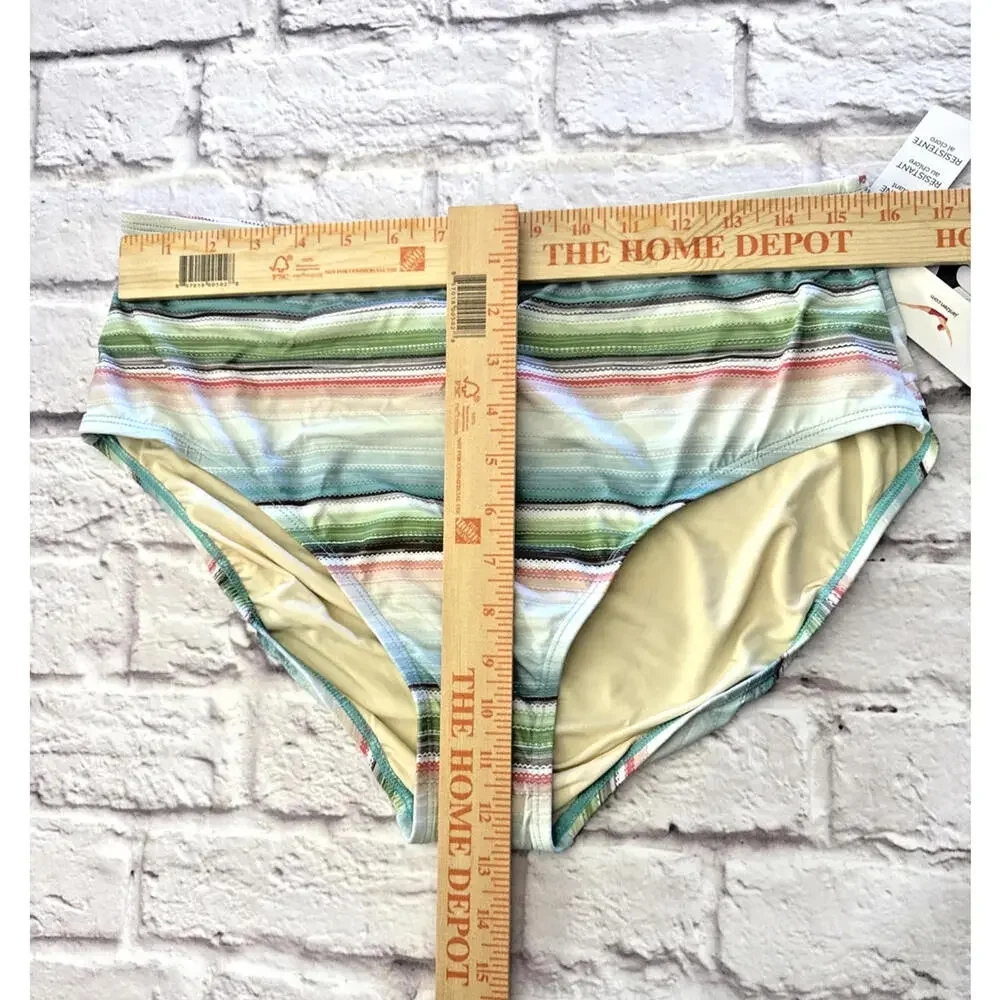 NWT Jantzen Smoothing Controlling UPF 50 Swim Bikini Tankini Bottom Stripe 16